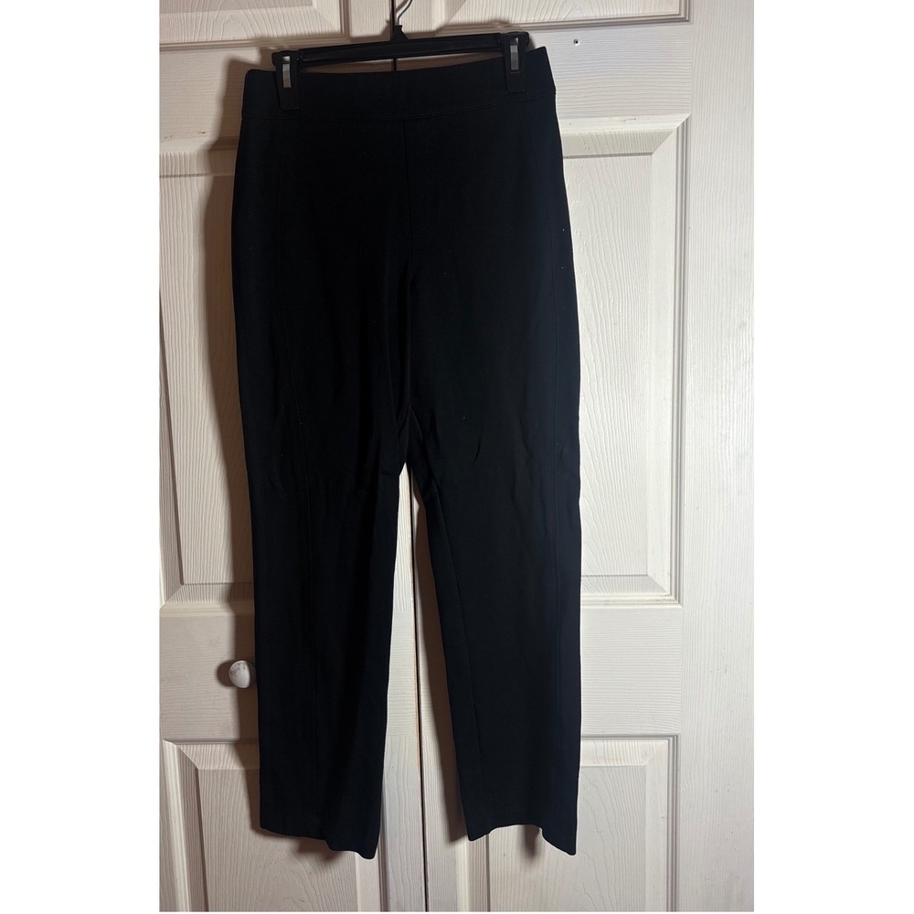 Spanx The Perfect Pant Slim Straight Leg Black Ponte Trousers Womens Medium